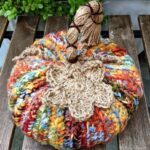 Random CraftWorks Πλεκτή Κολοκύθα 'Κουρελού' - Rag striped Crochet Pumpkin - Image 2