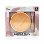 CITRON Bamboo Bowl with Suction and Spoon - Blush Pink