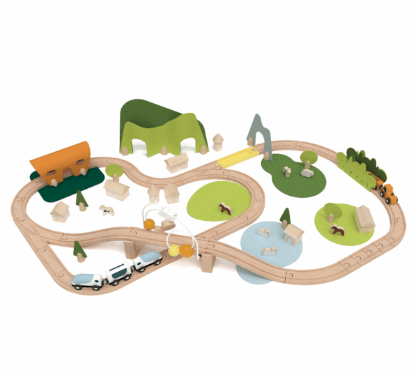 CLASSIC WORLD Ξύλινο τρενάκι New Natural Train Set
