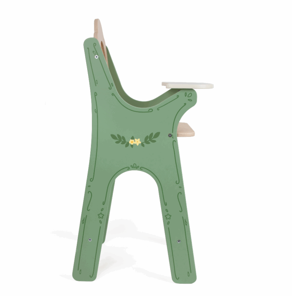 CLASSIC WORLD Ξύλινο καρεκλάκι φαγητού για κούκλες Vintage High Chair - Image 3