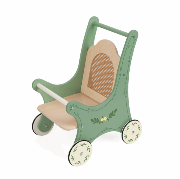 CLASSIC WORLD Ξύλινο καροτσάκι για κούκλες Vintage Stroller - Image 2