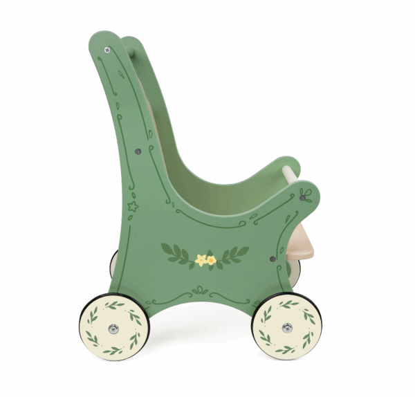 CLASSIC WORLD Ξύλινο καροτσάκι για κούκλες Vintage Stroller - Image 3