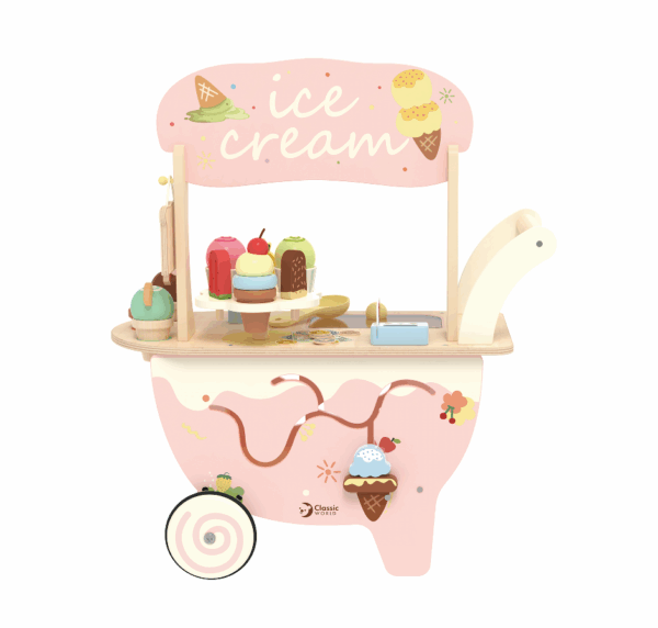 CLASSIC WORLD Ξύλινο καρότσι δραστηριοτήτων Ice Cream Cart - Image 3