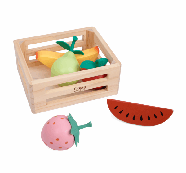 CLASSIC WORLD Ξύλινο καλαθάκι με φρούτα Fruit Basket