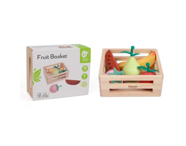 CLASSIC WORLD Ξύλινο καλαθάκι με φρούτα Fruit Basket - Image 4