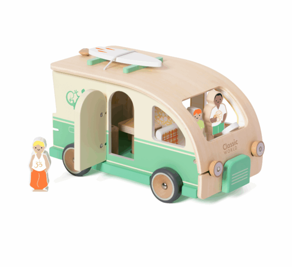 CLASSIC WORLD Ξύλινο Τροχόσπιτο με φιγούρες Camper Van - Image 4