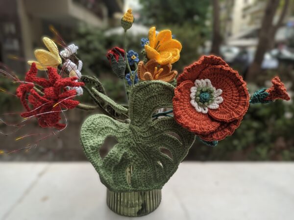 Random CraftWorks Πλεκτή Παπαρούνα - Crocheted Corn Poppy - Image 4