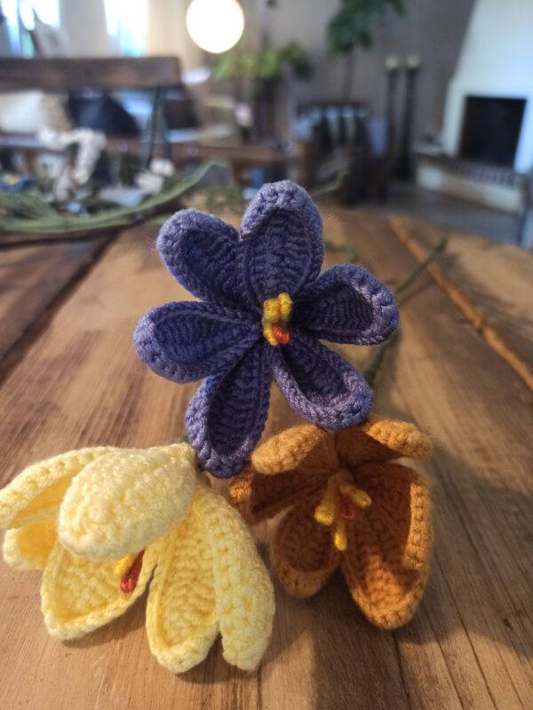 Random CraftWorks Πλεκτός Κρόκος - Crocheted Crocus Flower - Image 3